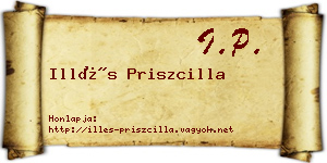 Illés Priszcilla névjegykártya